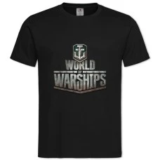 TWorld Of Warships Logo -shirt with Print World Of Warships Logo - 2XL black