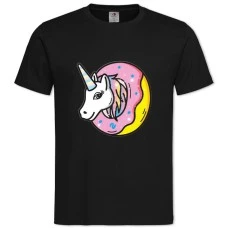 TUnicorn In Donut -shirt with Print Unicorn In Donut - 2XL black