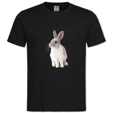 TWhite And Grey Rabbit -shirt with Print White And Grey Rabbit - 2XL black