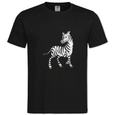 TZebra Stands On Three Legs -shirt with Print Zebra Stands On Three Legs - 2XL black