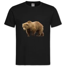 Футболка с принтом Бурый Медведь - 2XL черная