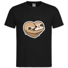 TTwo Sloths -shirt with Print Two Sloths - 2XL black