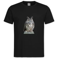 TAngry Funny Owl -shirt with Print Angry Funny Owl - 2XL black