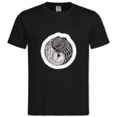 TTwo Owls -shirt with Print Two Owls - 2XL black