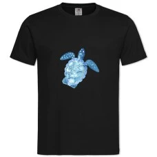 Футболка з принтом Черепаха - 2XL чорна