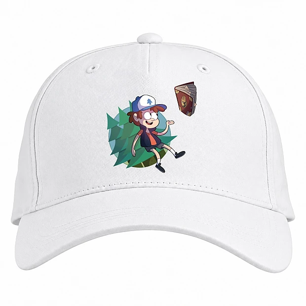Baseball cap with Print Gravity Falls Dipper With Book - white