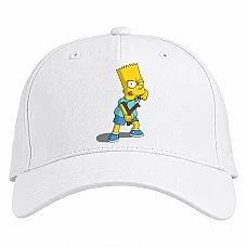 Baseball cap with Print The Simpsons Bart Simpson - white