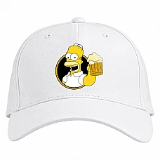 Baseball cap with Print The Simpsons Homer With Beer - white