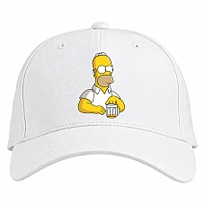 Baseball cap with Print The Simpsons Homer Simpson - white