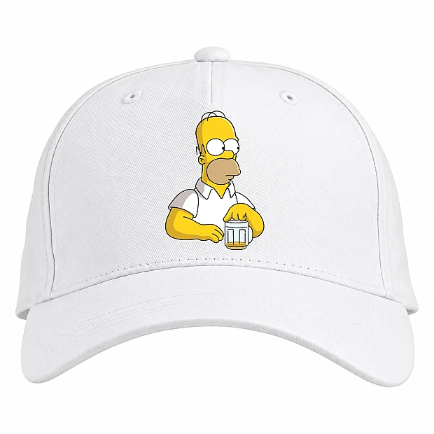 Baseball cap with Print The Simpsons Homer Simpson - white
