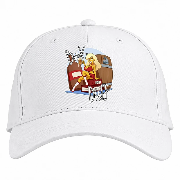 Baseball cap with Print The Simpsons Drink Duff - white