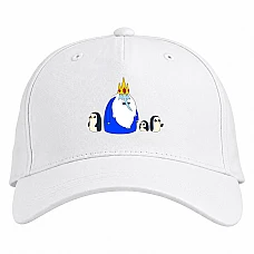 Baseball cap with Print Adventure Time Ice King With Penguins - white