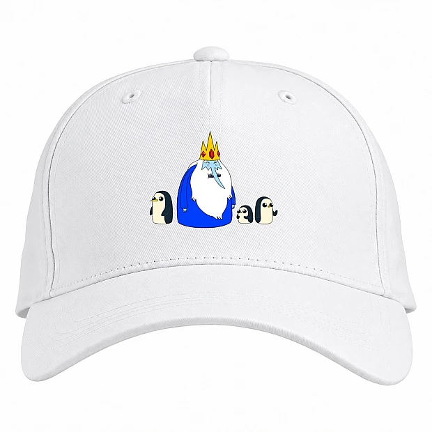 Baseball cap with Print Adventure Time Ice King With Penguins - white