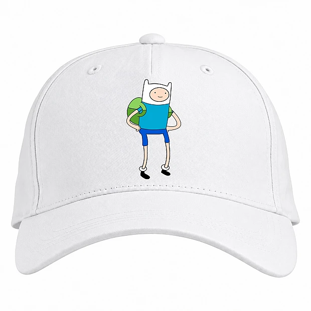 Baseball cap with Print Adventure Time Finn The Human - white