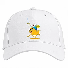 Baseball cap with Print Adventure Time Jake And Finn - white