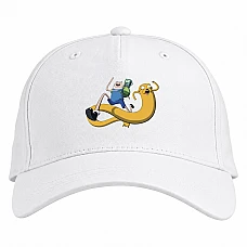 Baseball cap with Print Adventure Time Happy Friends - white