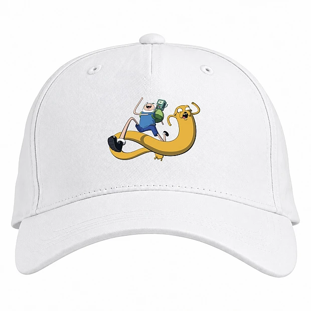 Baseball cap with Print Adventure Time Happy Friends - white