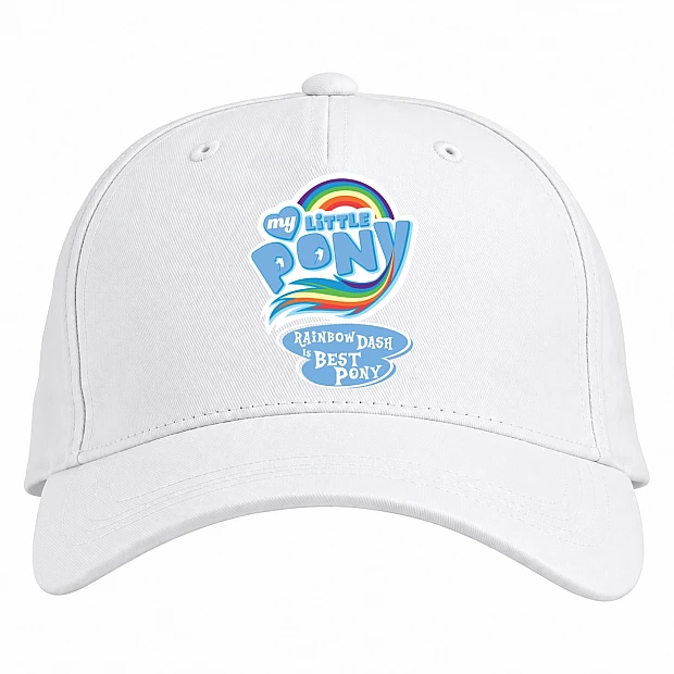 Baseball cap with Print My Little Pony Rainbowdash Best Pony - white