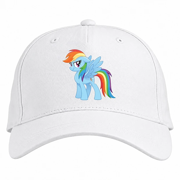 Baseball cap with Print My Little Pony Rainbowdash Pony - white