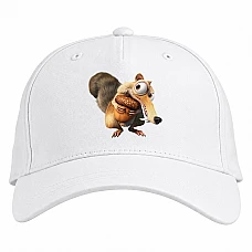 Baseball cap with Print Ice Age Squirrel Skrat - white