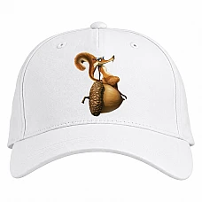 Baseball cap with Print Ice Age Squirrel Skratti - white