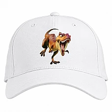 Baseball cap with Print Ice Age Angry Dinosaur - white