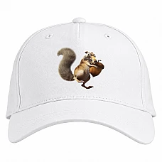 Baseball cap with Print Ice Age Scrat And Acorns - white