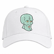 Baseball cap with Print Sponge Bob Square Pants Funny Squidward - white