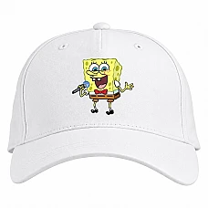 Baseball cap with Print Sponge Bob Square Pants Singing Bob - white