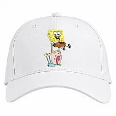 Baseball cap with Print Sponge Bob Square Pants Bob Ang Gary - white