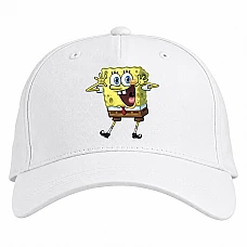 Baseball cap with Print Sponge Bob Square Pants Happy Bob - white