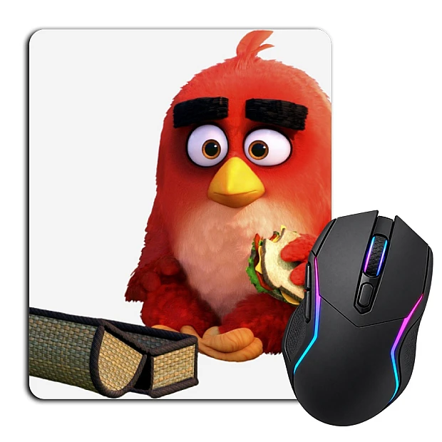 Mouse pad with print Angry Birds Red Bird With Sandwich