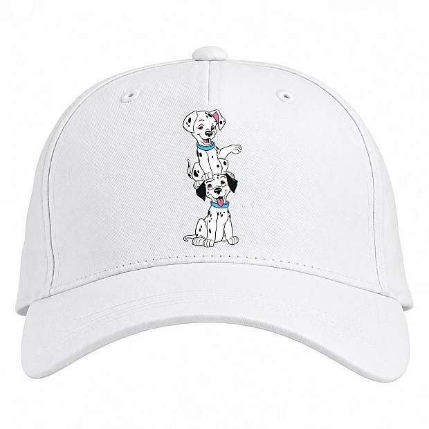 Baseball cap with Print 101 Dalmatians Two Puppies - white