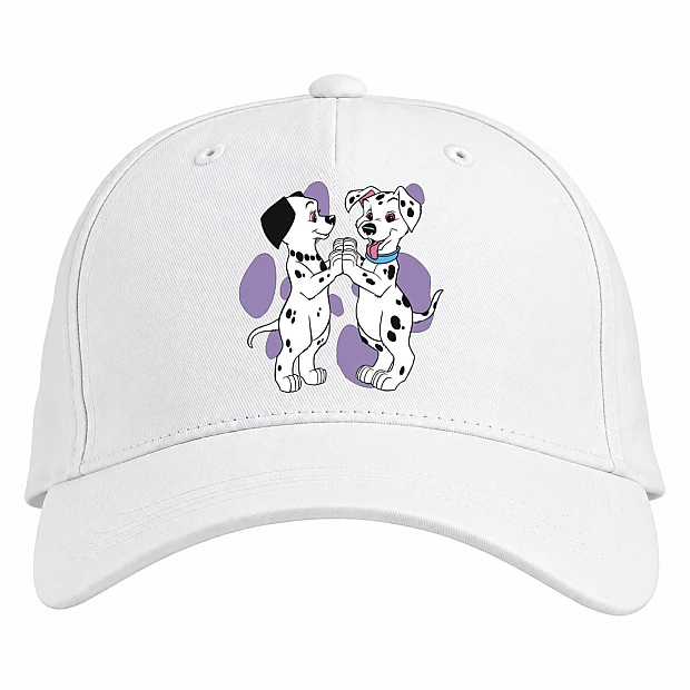 Baseball cap with Print 101 Dalmatians Cute Puppies Print - white