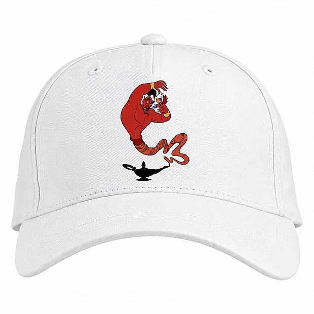 Baseball cap with Print Aladdin Devil Jinn - white
