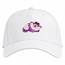 Baseball cap with Print Alice In Wonderland Cheshire Cat Print - white