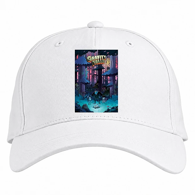 Baseball cap with Print Gravity Falls Dark Forest - white