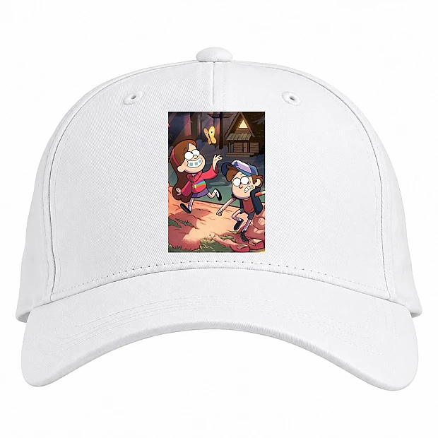 Baseball cap with Print Gravity Falls Brother And Sister - white