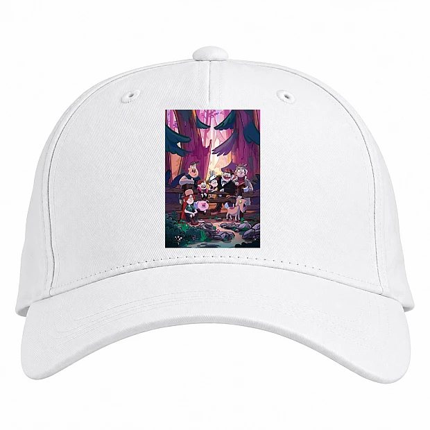 Baseball cap with Print Gravity Falls Familly - white