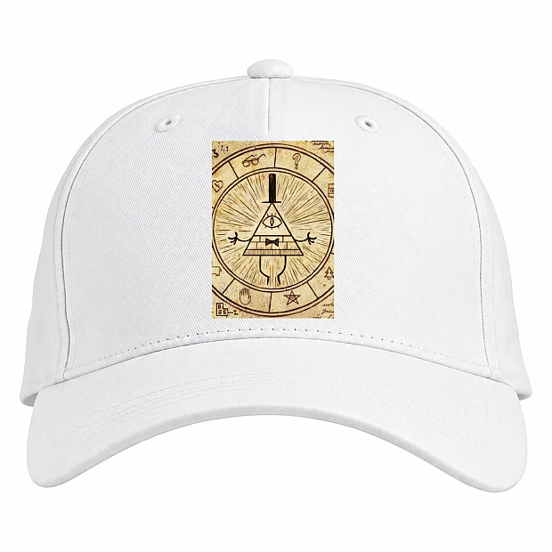Baseball cap with Print Gravity Falls Old Bill Cipher - white