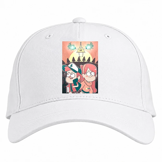 Baseball cap with Print Gravity Falls Mabel And Dipper - white