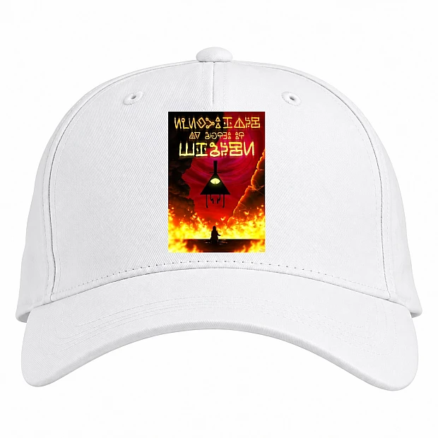 Baseball cap with Print Gravity Falls Fire Version - white