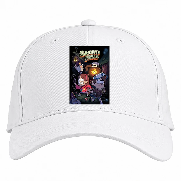 Baseball cap with Print Gravity Falls Dipper Mable Stan - white