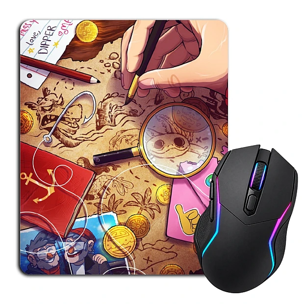 Коврик для мыши с принтом Гравити Фолз Объекты