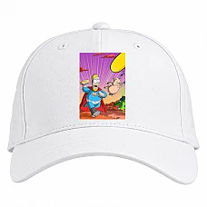 Baseball cap with Print The Simpsons Homer Superhero - white