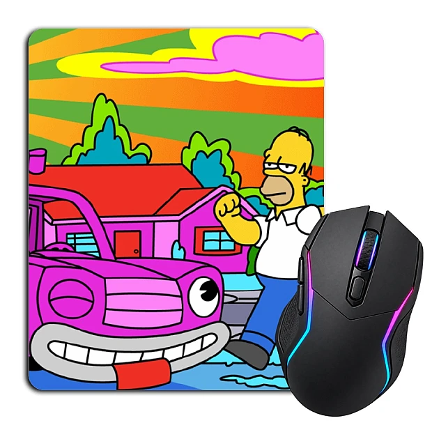 Mouse pad with print The Simpsons Neon Art