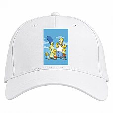 Baseball cap with Print The Simpsons All Family - white