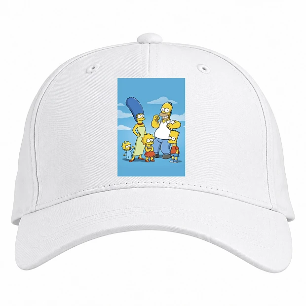 Baseball cap with Print The Simpsons All Family - white