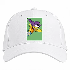 Baseball cap with Print The Simpsons Superhero Bart - white