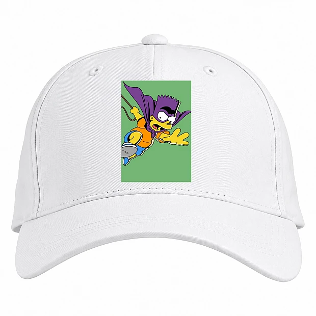 Baseball cap with Print The Simpsons Superhero Bart - white